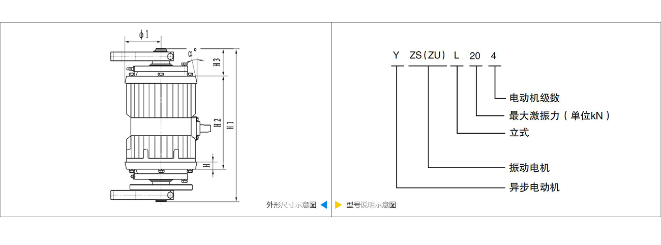 YZSL立式振動電機技術參數(shù)
